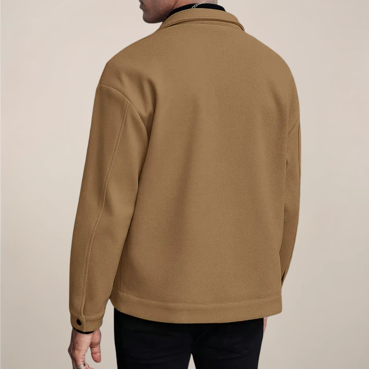 Herresmart casual jakke – Knap-op kort frakke til efterår og vinter lag-på-lag