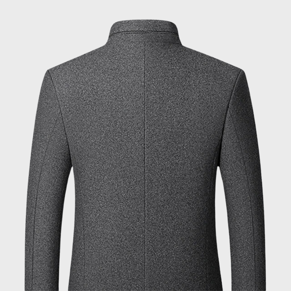 Herre Stand Krave Forretningsfrakke med Sidelommer – Skræddersyet Smart-Casual