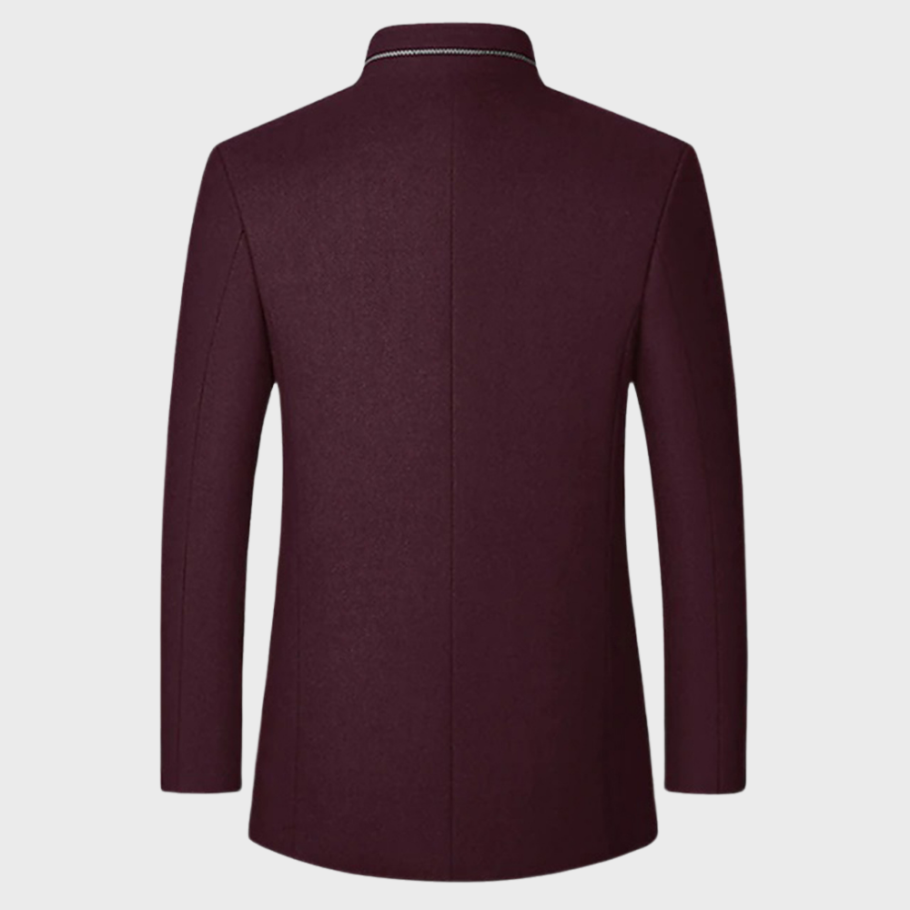 Herre Stand Krave Forretningsfrakke med Sidelommer – Skræddersyet Smart-Casual
