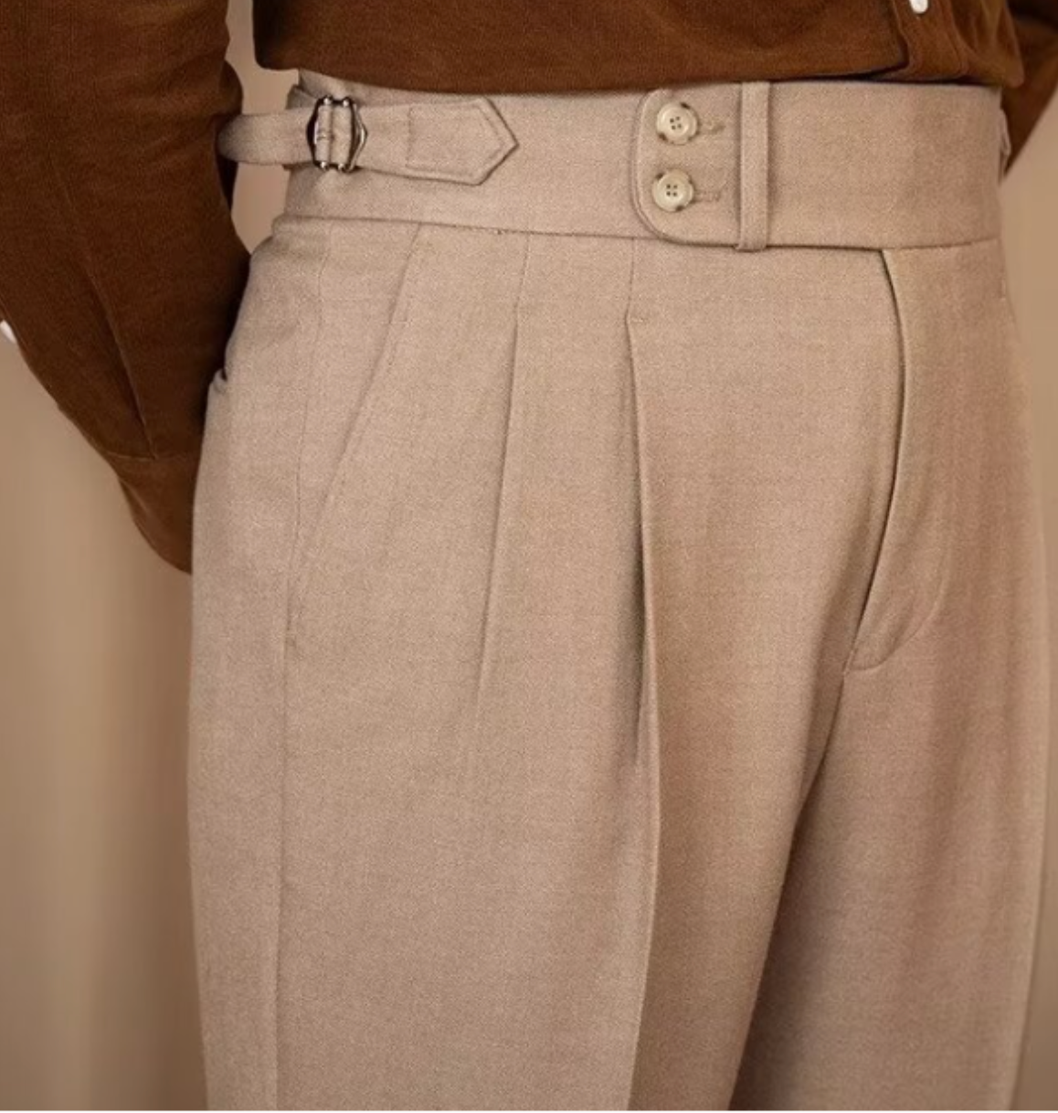 Herre Skræddersyede Bukser – Klassisk Side-Tab Formelle Tapered Fit