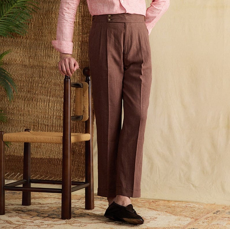 Herre Skræddersyede Bukser – Klassisk Side-Tab Formelle Tapered Fit