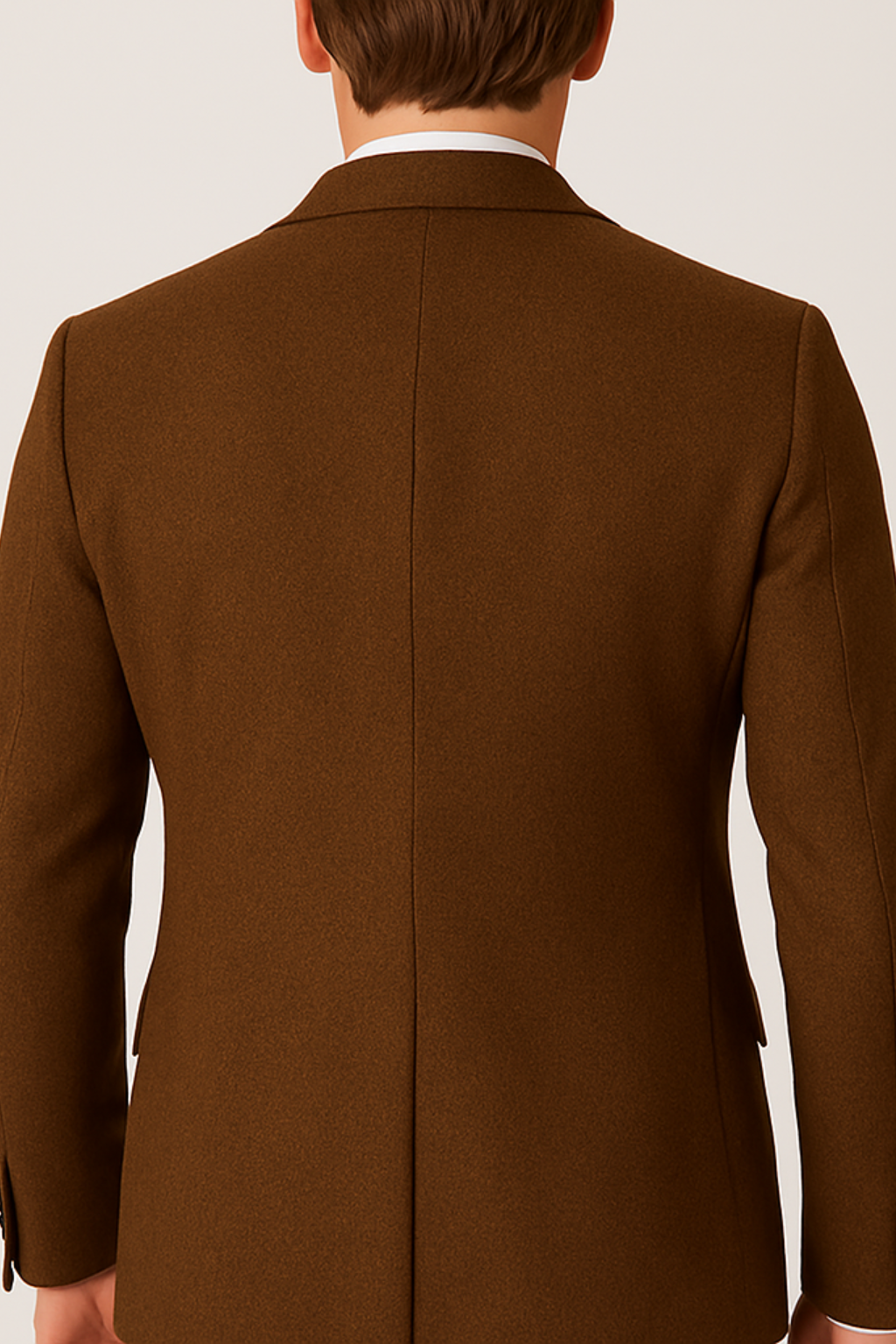 Herres Three-Piece Brun Tweed Jakkesæt – Skræddersyet Blazer, Vest og Bukser