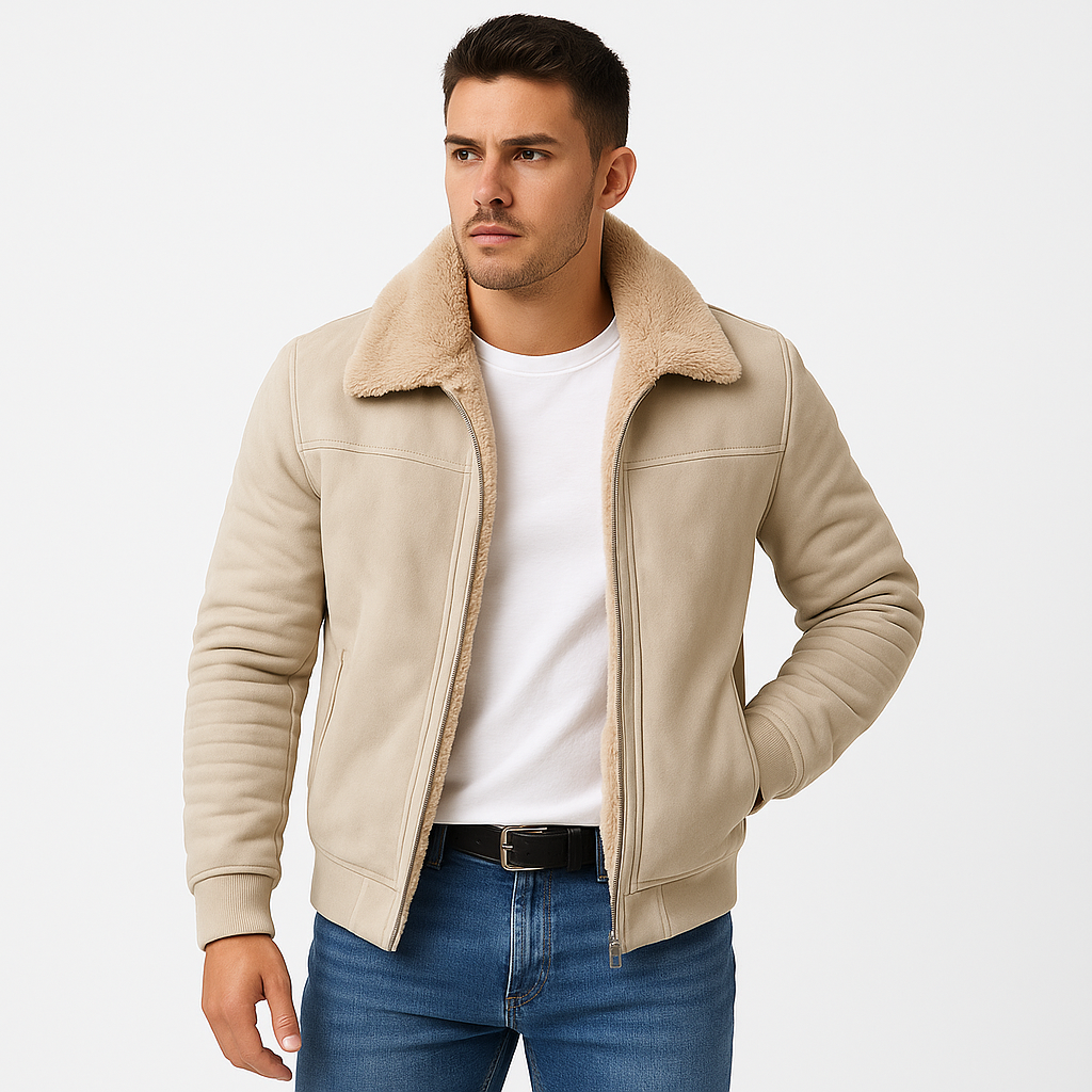 Michael Herre Pelskrave Jakke – Elegant Lynlås Frakke med Moderne Slim Fit Stil