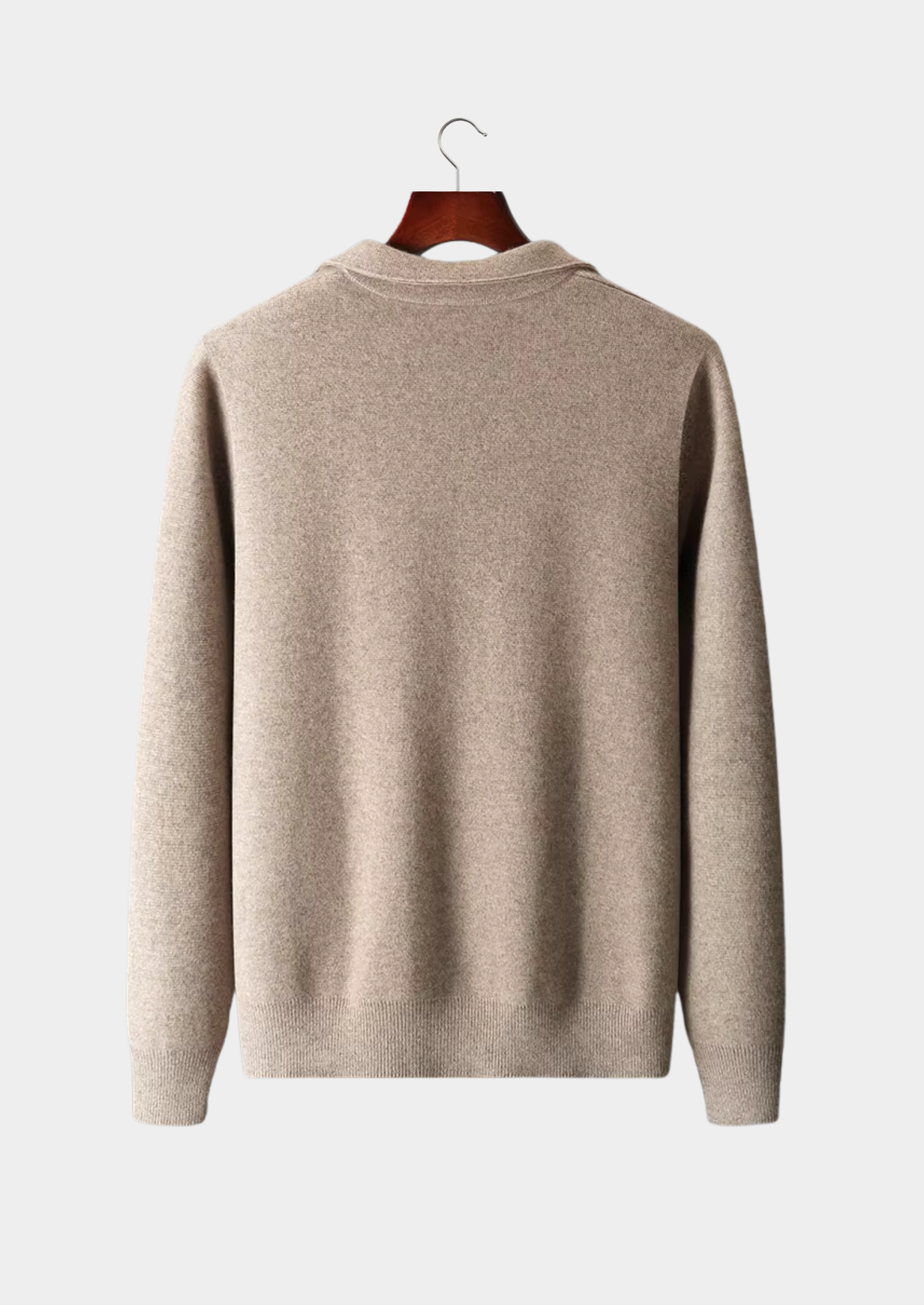 Herre Zip-Up Cardigan Sweater med Krave – All-Sæson Smart Casual Lag