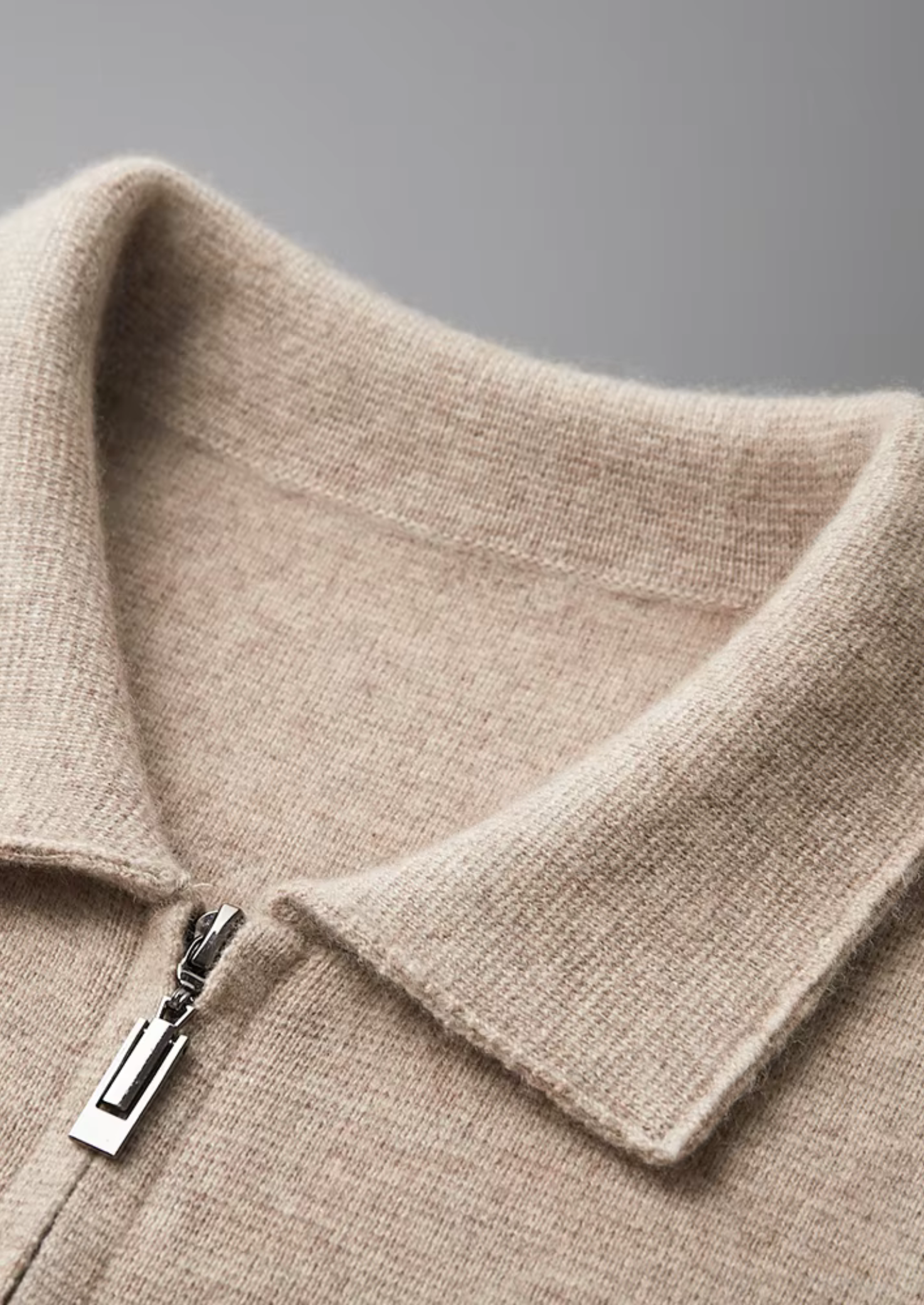 Herre Zip-Up Cardigan Sweater med Krave – All-Sæson Smart Casual Lag