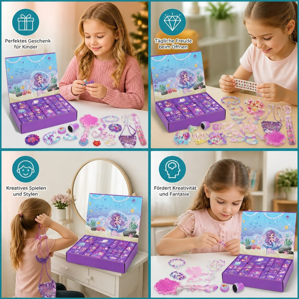 Mermaid Advent Calendar – 24 Days with Hair Accessories & Surprises