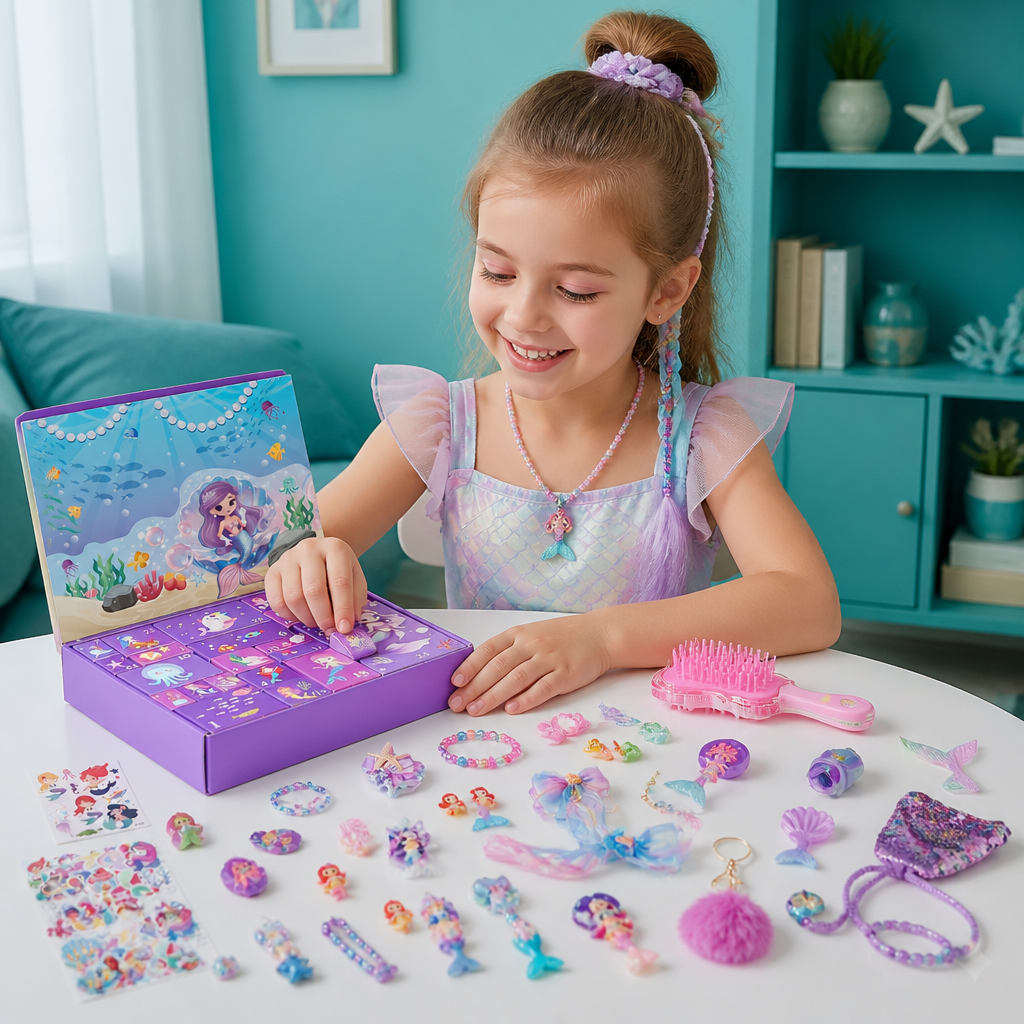 Mermaid Advent Calendar – 24 Days with Hair Accessories & Surprises