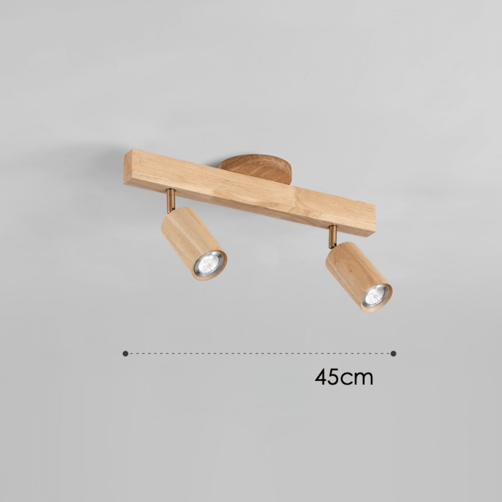 Minimalistisk Loftslampe i Træ med Justerbar Lysretning