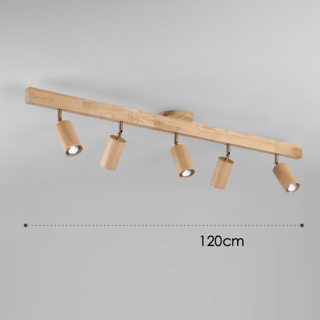 Minimalistisk Loftslampe i Træ med Justerbar Lysretning