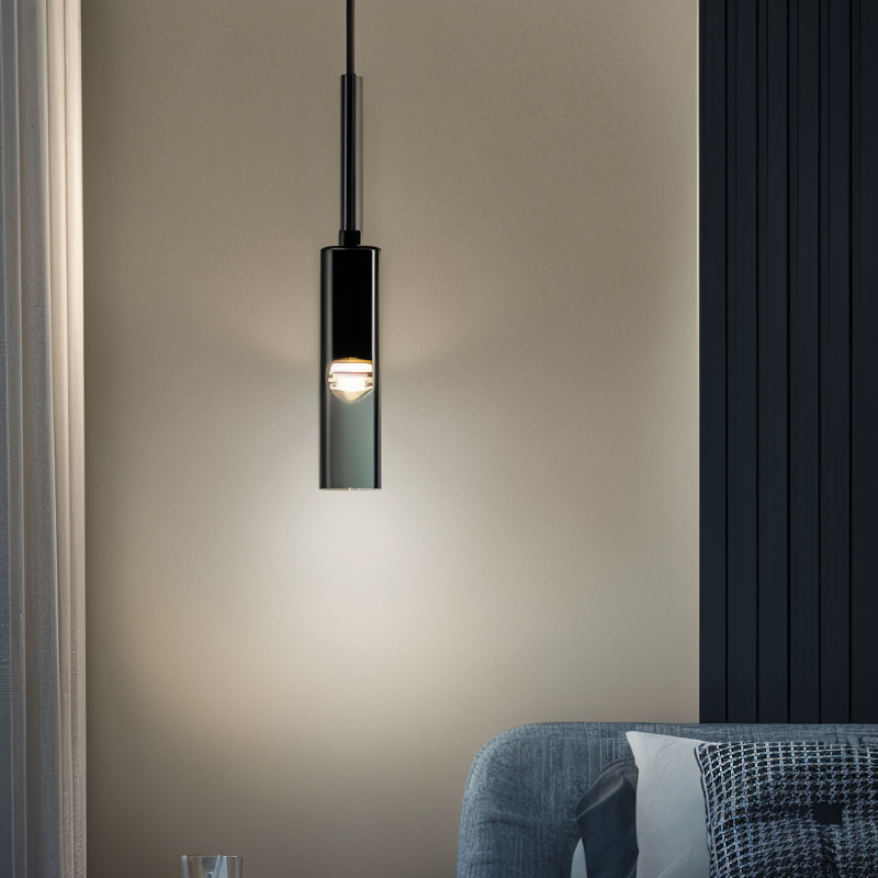Minimalistisk Væglampe med Røget Glas