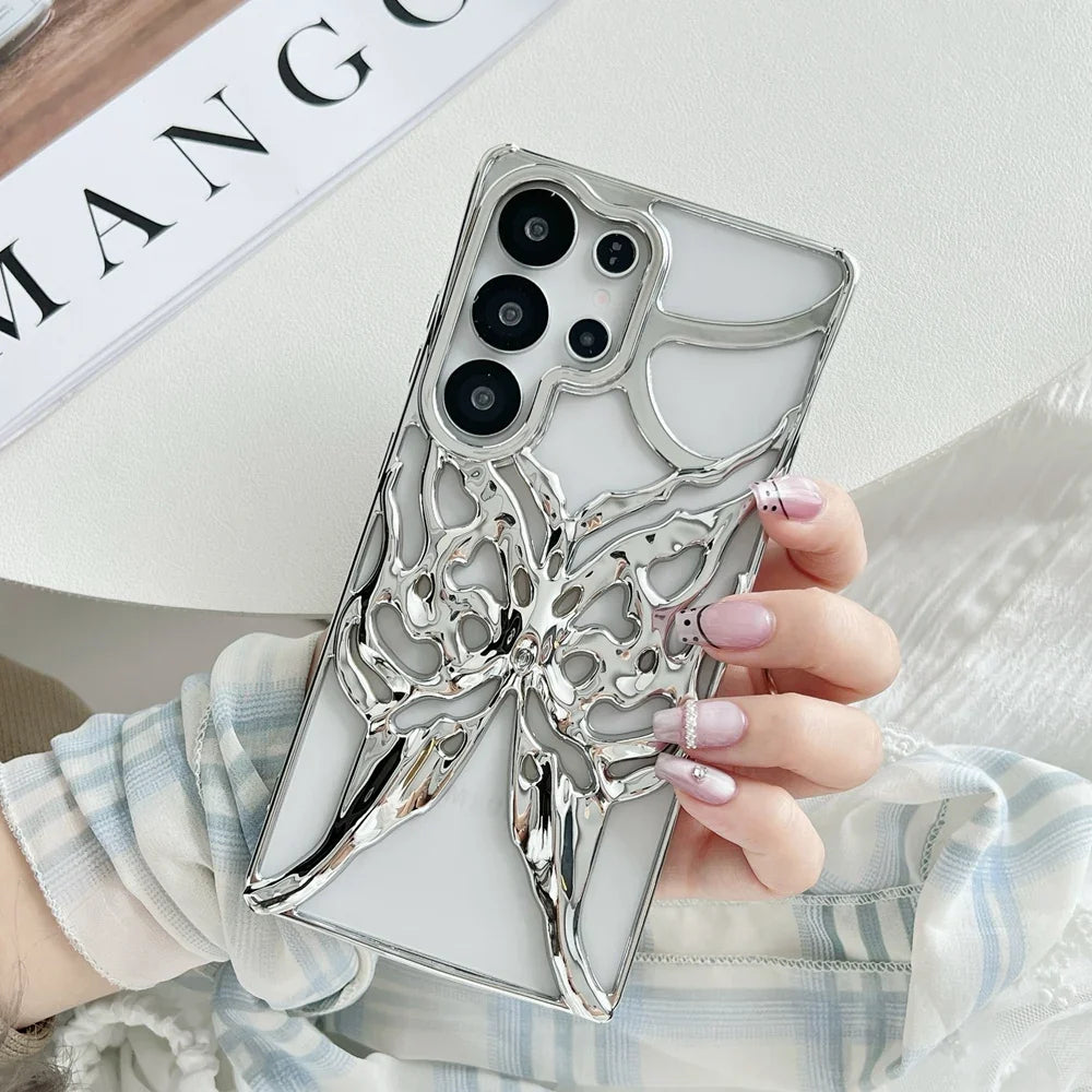 Mobilcover til Samsung Galaxy S24 S25 Ultra med 3D Butterfly Design