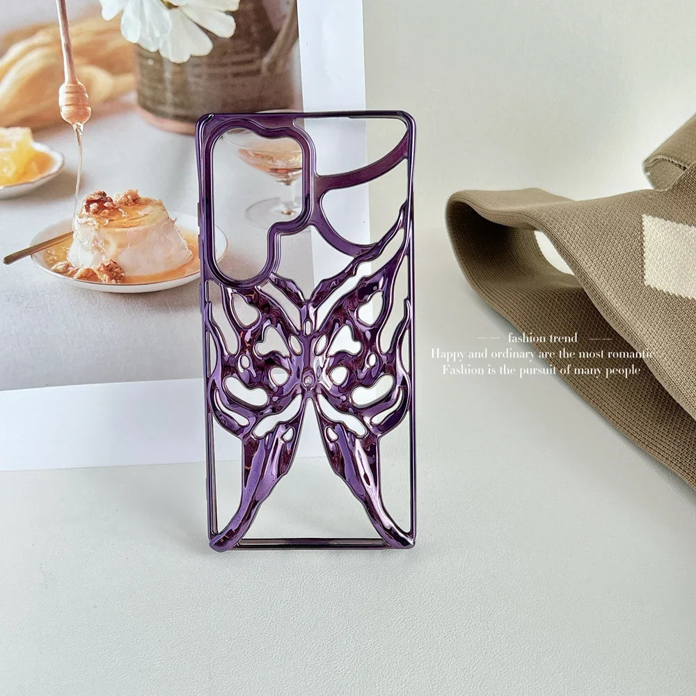 Mobilcover til Samsung Galaxy S24 S25 Ultra med 3D Butterfly Design