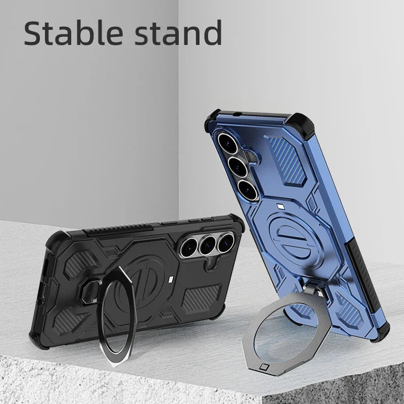 Mobilcover til Samsung Galaxy A17, A57, A37, A56, A55, A16, S26 Ultra, S25 FE med Ring Holder - Robust Beskyttelse og Praktisk Design