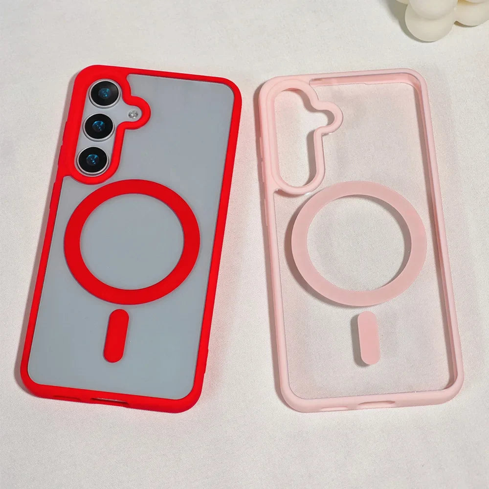 Mobilcover til Samsung S26 S25,S24,S23, S22, Ultra, Plus Magnetisk Transparent Design