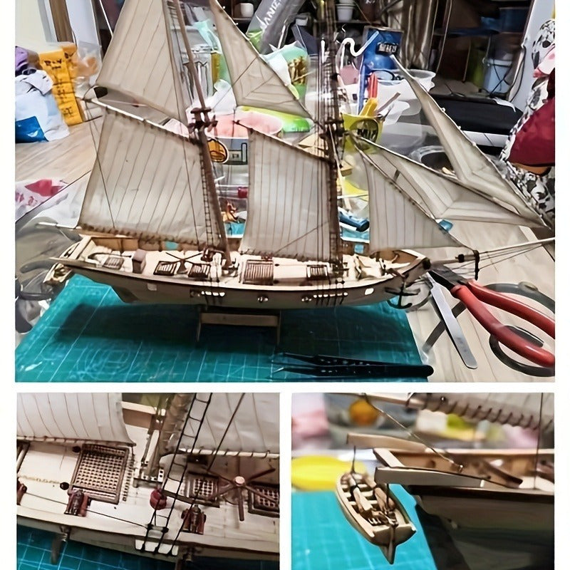 Model Sejlbåd Detaljeret 3D Puslespil