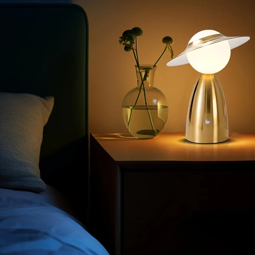 Moderne Bordlampe USB Genopladelig Med Berøringsdæmper