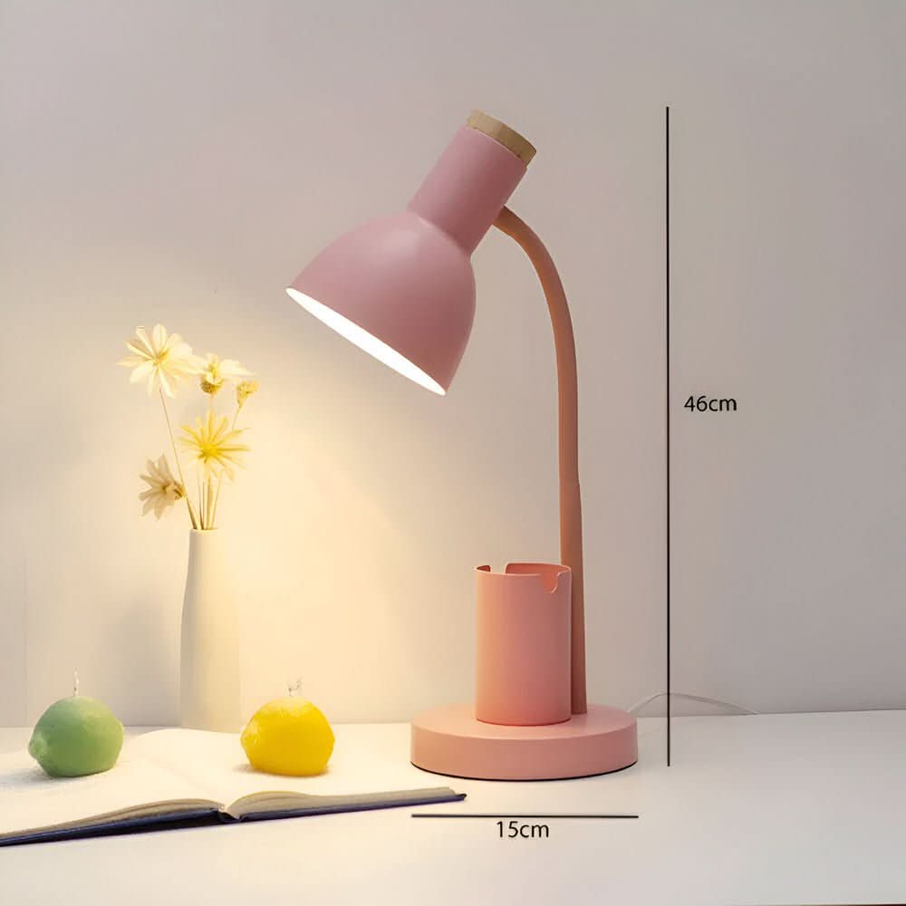 Moderne Bordlampe med Penneholder og Justerbart Lys til Skrivebord