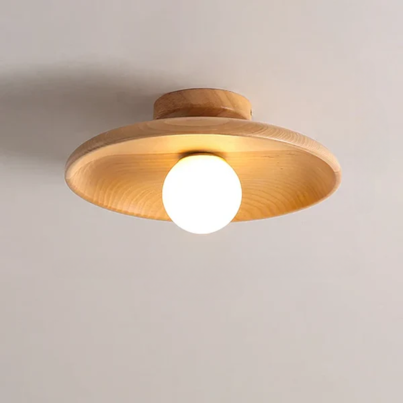 Moderne Loftslampe i Træ Kuglehængende
