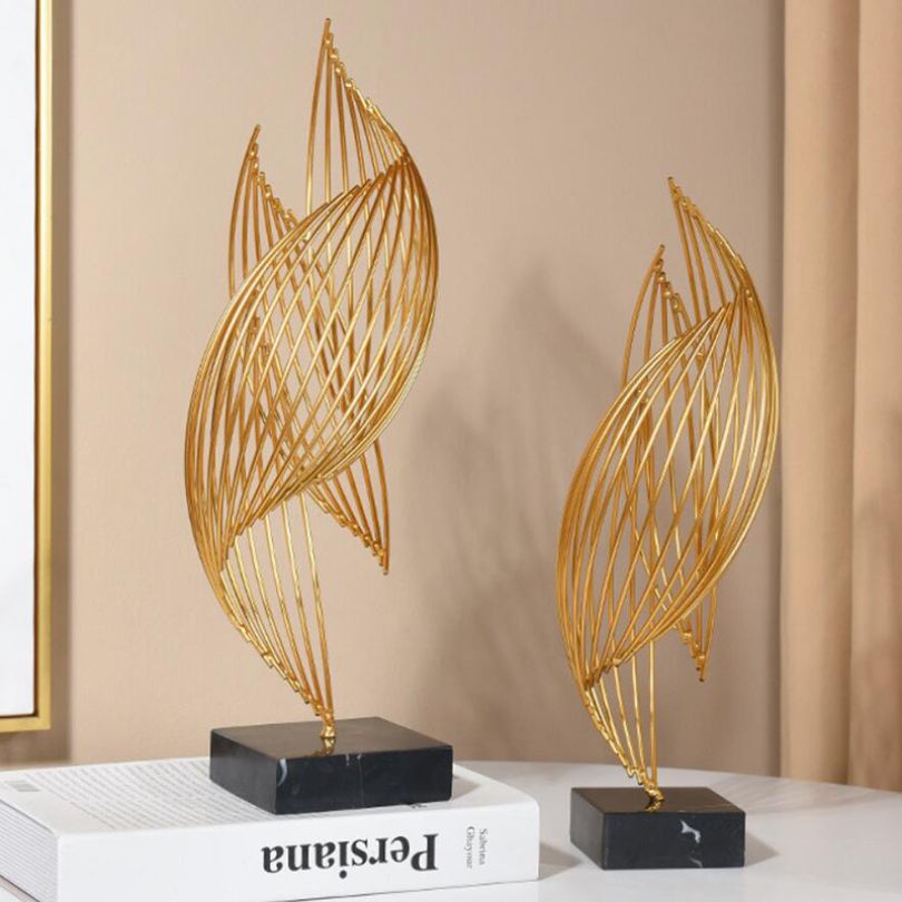 Moderne Metal Abstrakt Bølget Ornament til Indretning