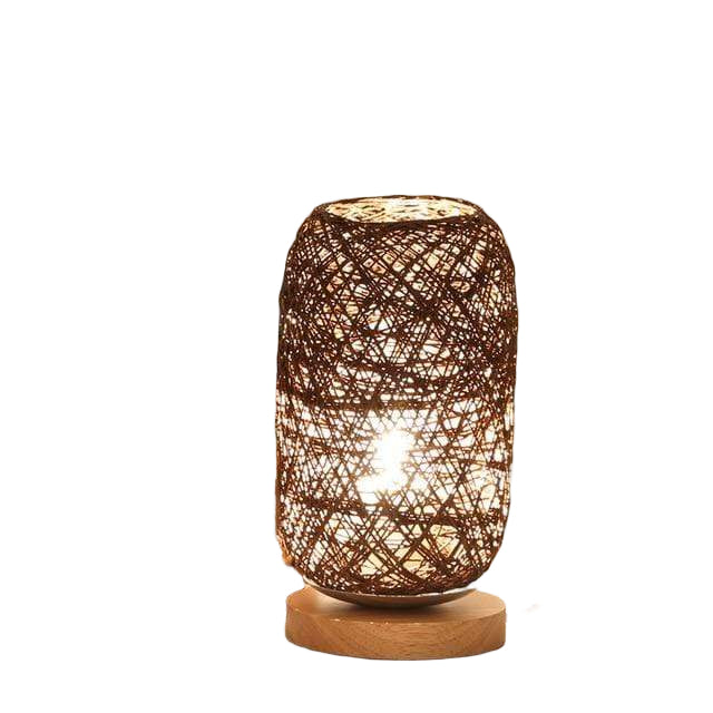 Moderne Natlampe i Rattan Design