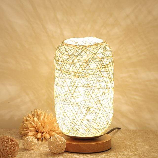 Moderne Natlampe i Rattan Design