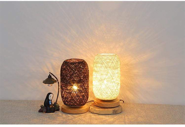 Moderne Natlampe i Rattan Design
