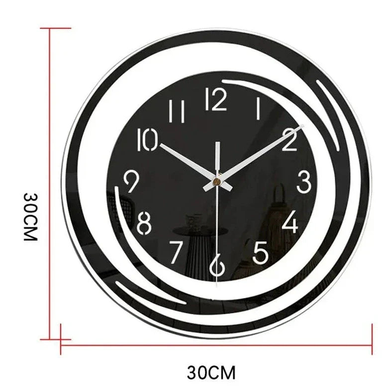 Moderne Vægur i Sort Akryl med Minimalistisk Design