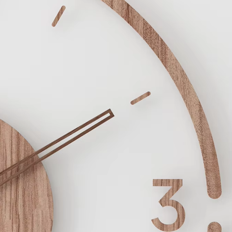 Moderne Vægur i Træ - Minimalistisk Design til Stuen