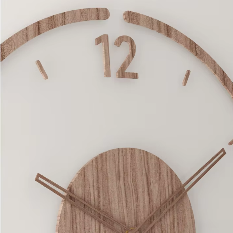 Moderne Vægur i Træ - Minimalistisk Design til Stuen