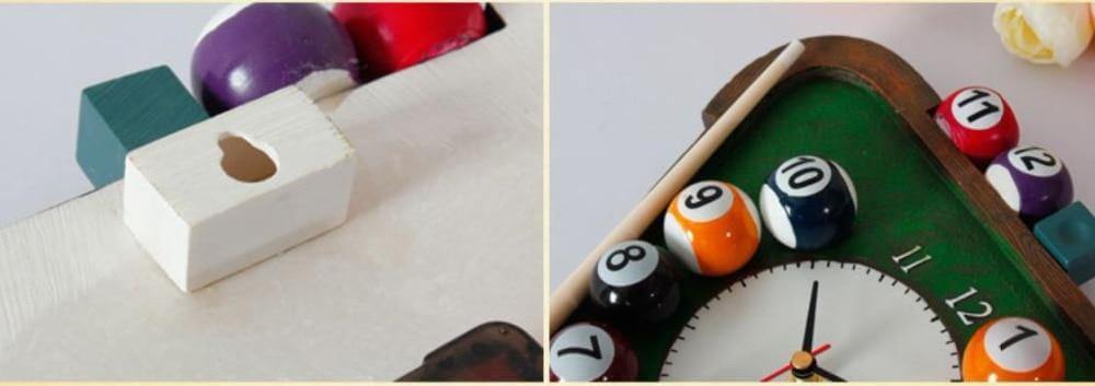 Moderne Vægur med 3D Poolbolde Design til Billardrum