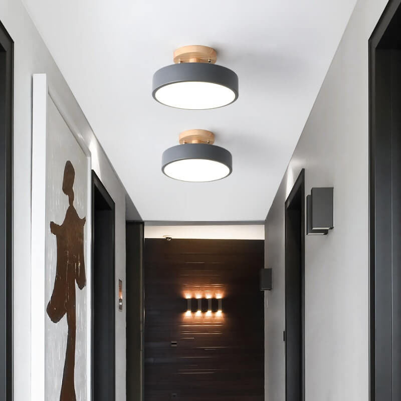 Nordic Log Rund Loftslampe Moderne