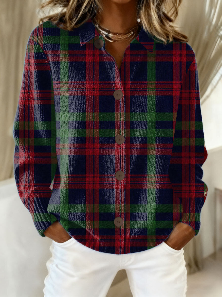 Tess™ – Tjekket Hoodie Bluse