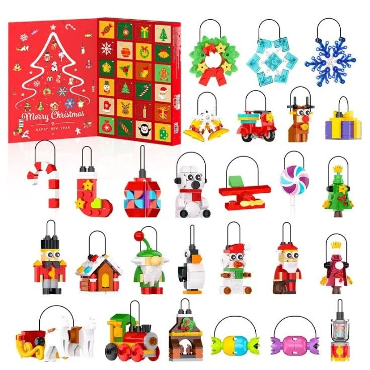 Adventskalender med byggklossar och juldekorationer 2026 – 24 dagar fyllda med julöverraskningar