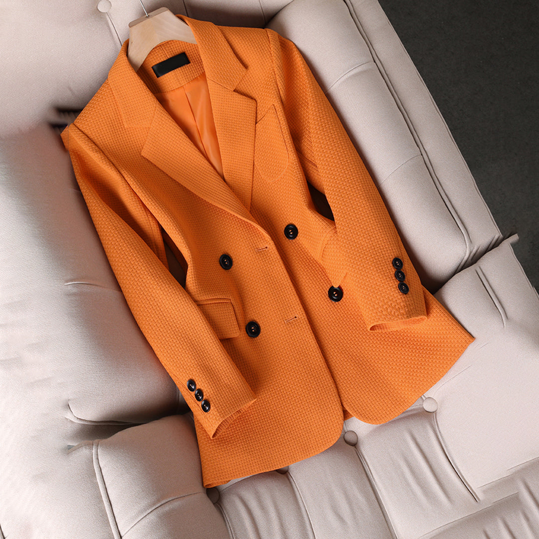 Pia Blazer Dame – Elegant Enkeltknappet Blazer med Lange Ærmer til Alle Anledninger