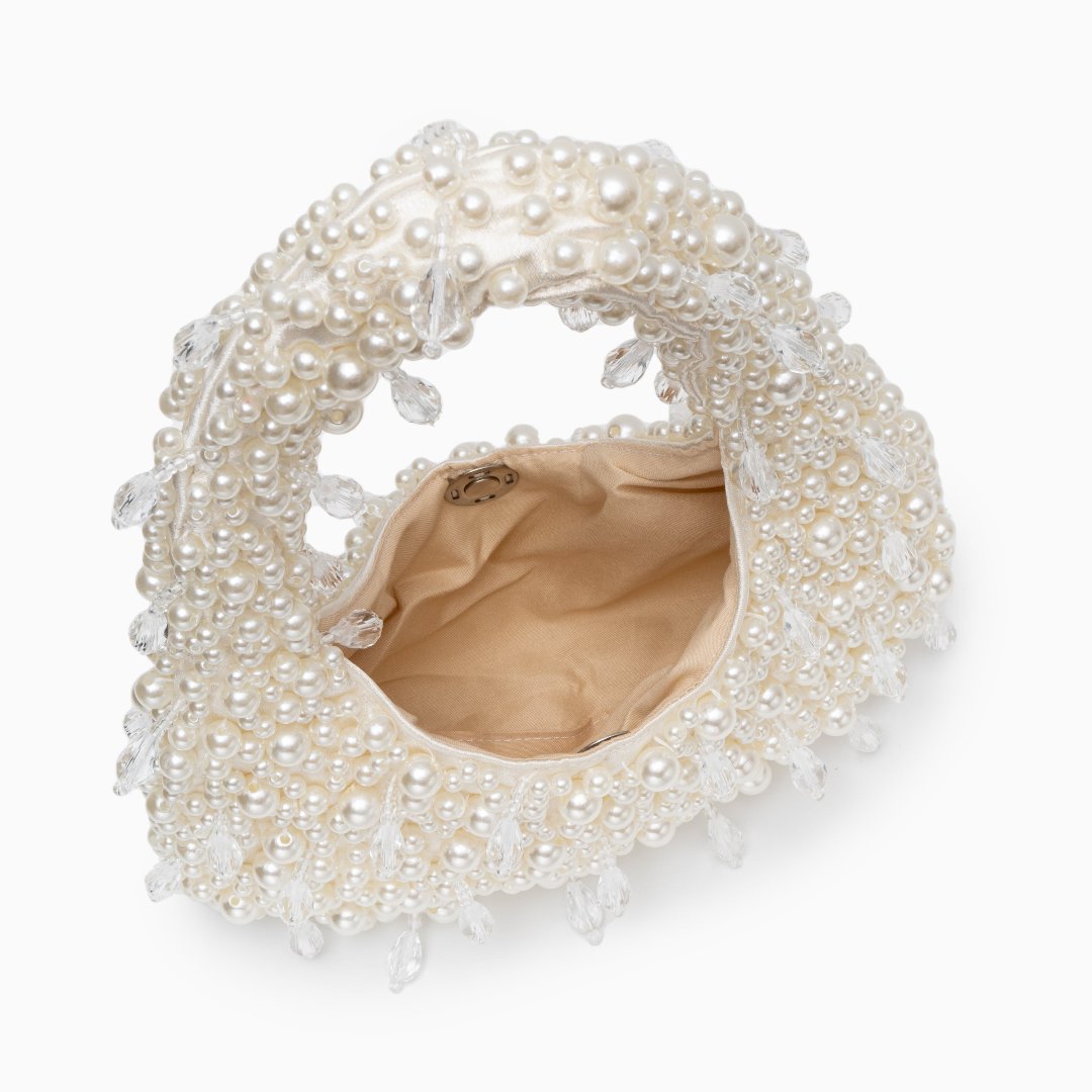 Perle Perle Håndtaske – Skulptureret Top-Håndtag – Struktureret Mini Design