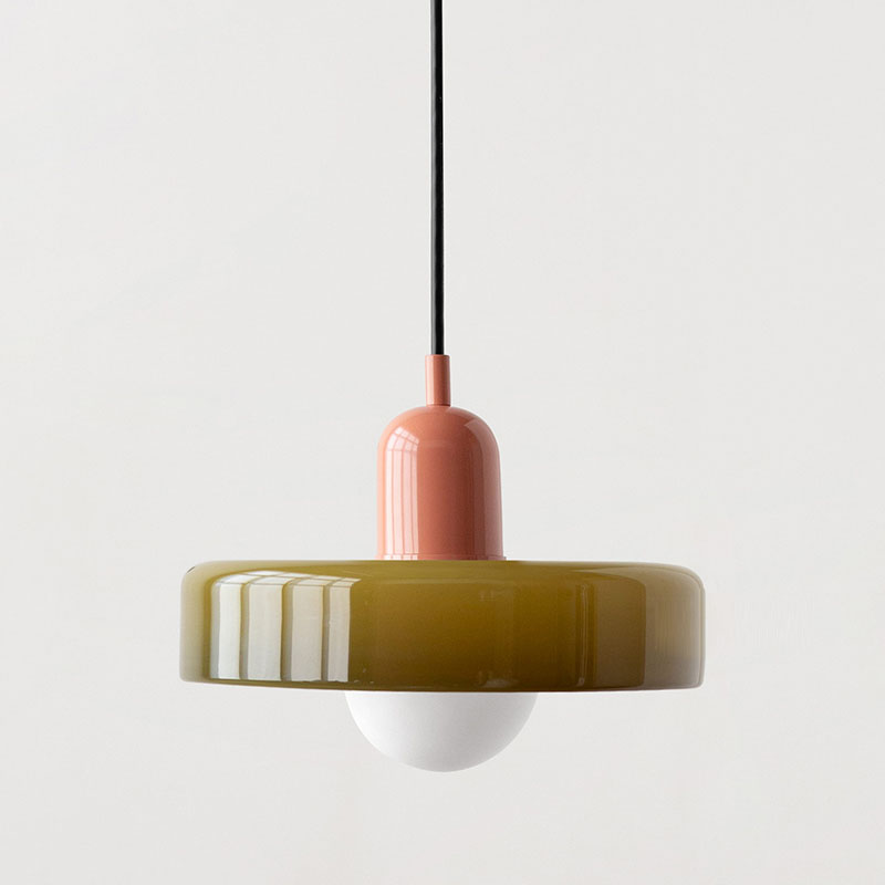 Pendellampe Bauhaus Stil Farverigt Glas Design Justerbar Højde