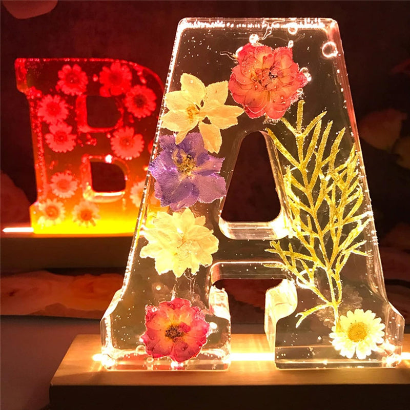 Personligt Natlys med Tørrede Blomster Design