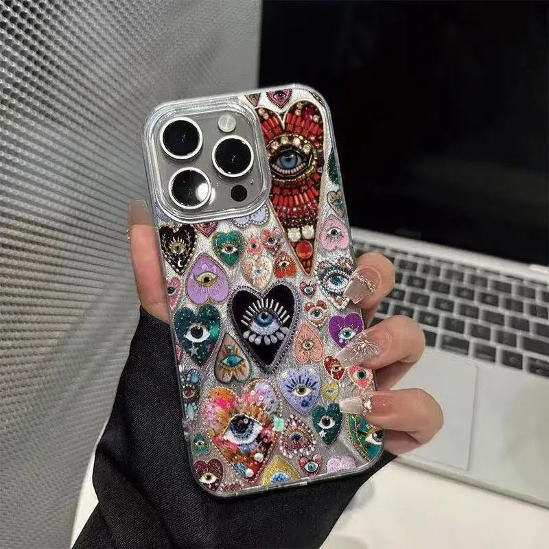 Phone Case 11, 12, 13, 14, 15, 16, og Air 17 med Personlighed og Malet Design til iPhone