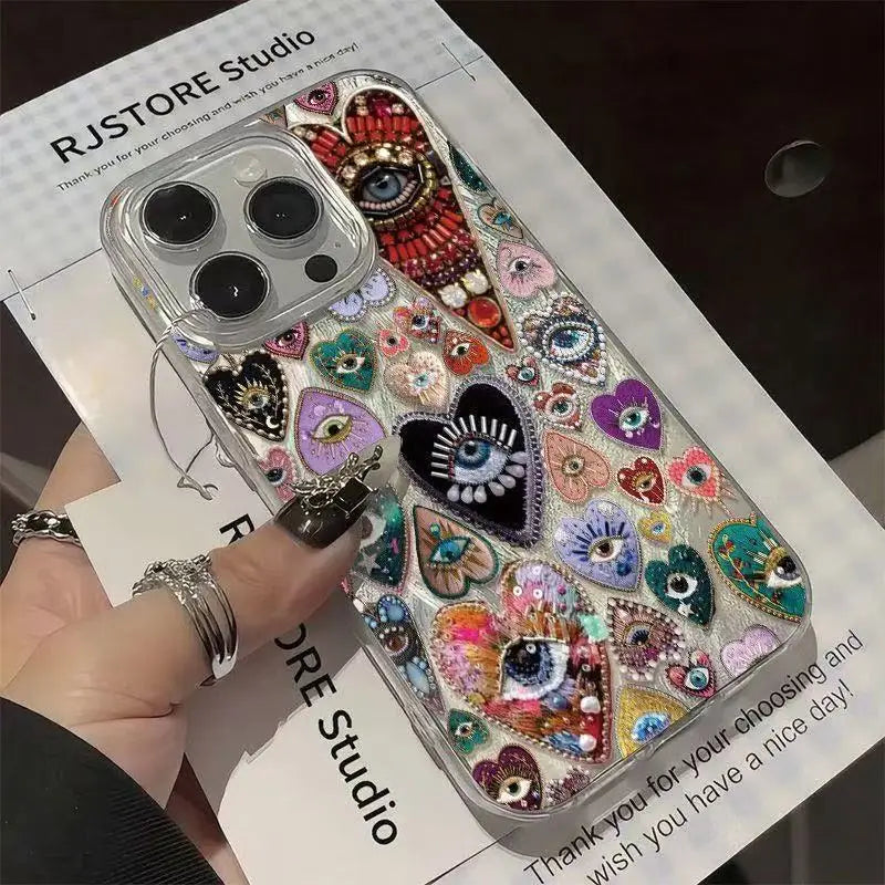 Phone Case 11, 12, 13, 14, 15, 16, og Air 17 med Personlighed og Malet Design til iPhone