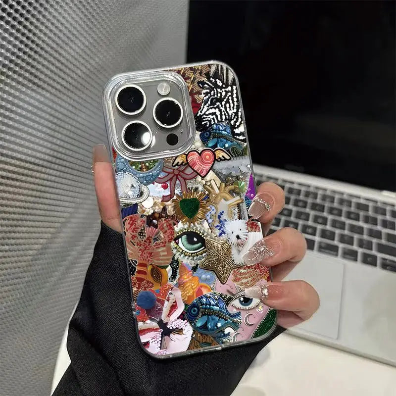 Phone Case 11, 12, 13, 14, 15, 16, og Air 17 med Personlighed og Malet Design til iPhone