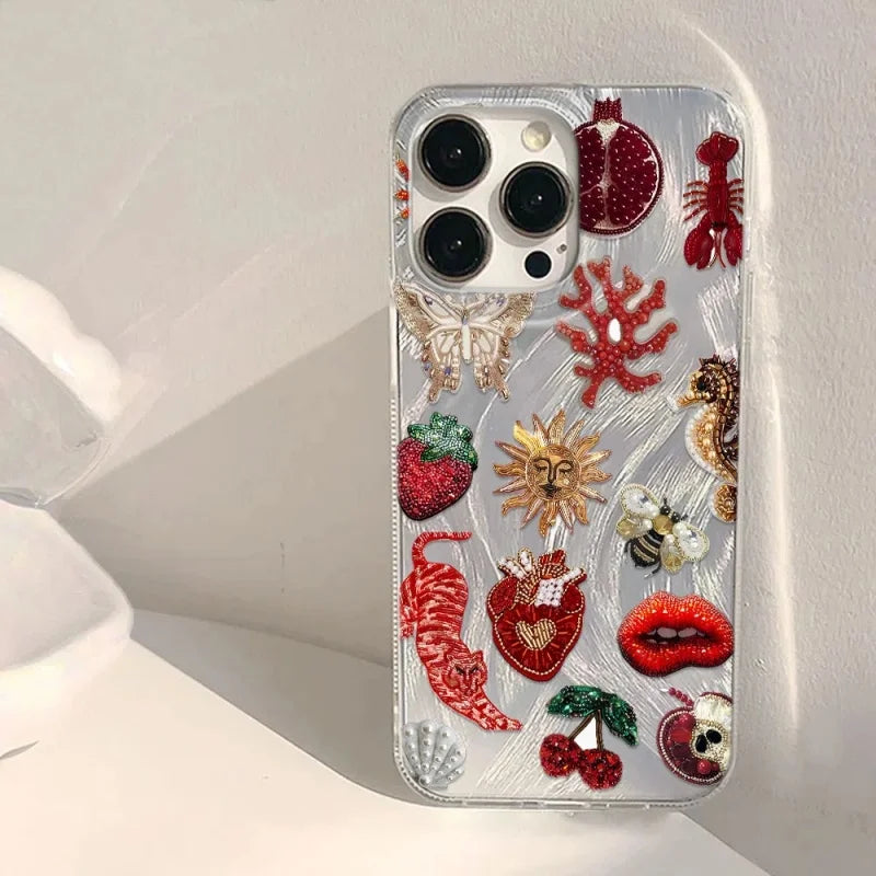 Phone Case 11, 12, 13, 14, 15, 16, og Air 17 med Personlighed og Malet Design til iPhone