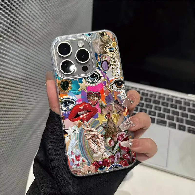 Phone Case 11, 12, 13, 14, 15, 16, og Air 17 med Personlighed og Malet Design til iPhone