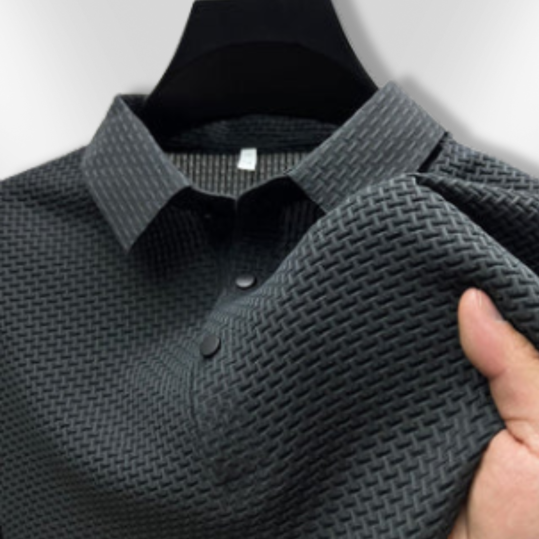 Polo Shirt Mænd Struktureret Tætsiddende