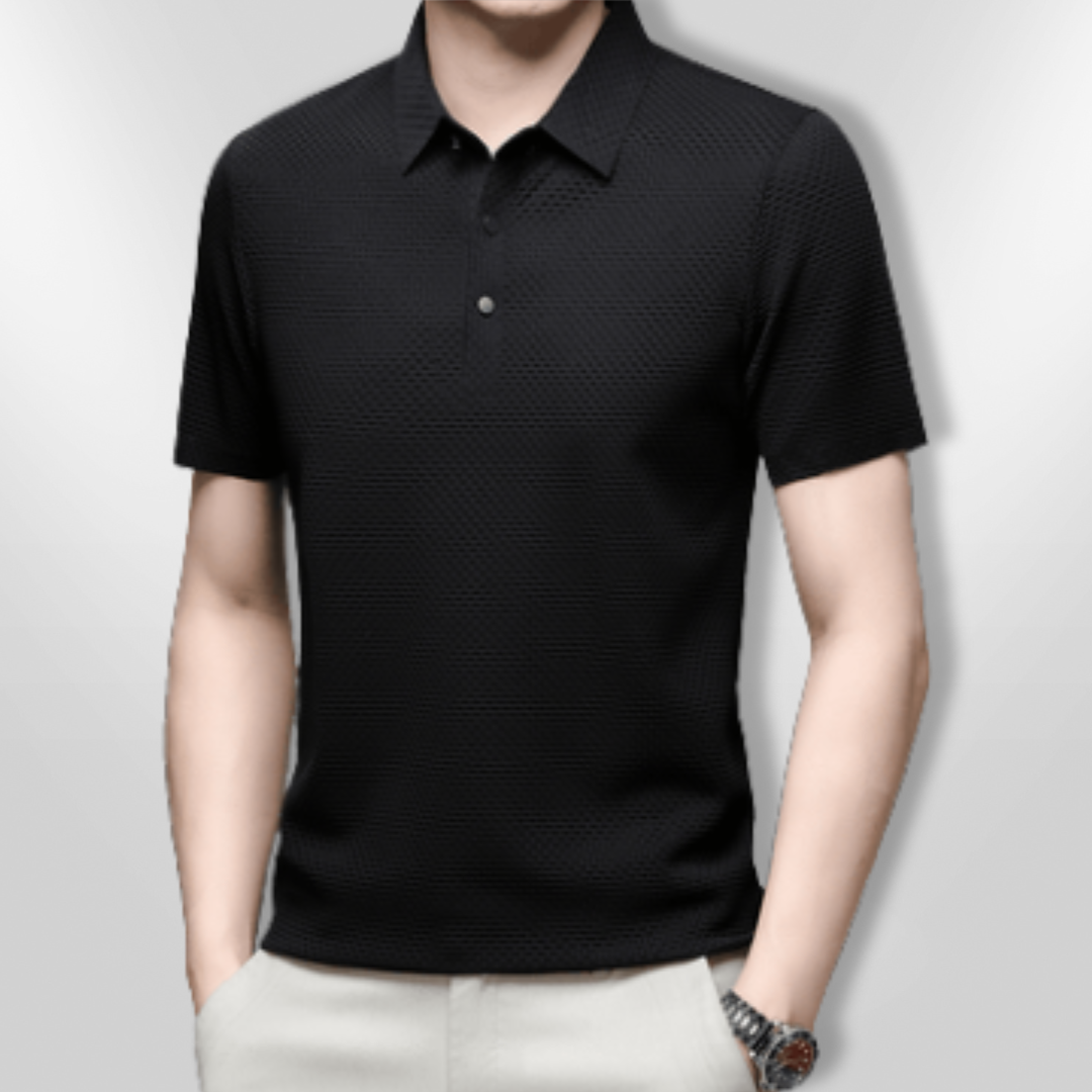 Polo Shirt Mænd Struktureret Tætsiddende