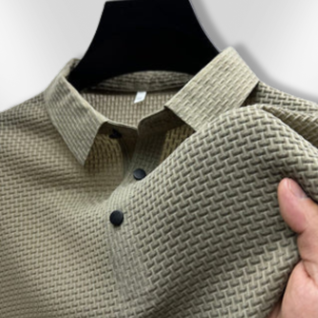 Polo Shirt Mænd Struktureret Tætsiddende