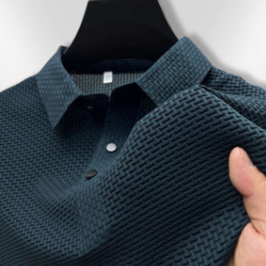 Polo Shirt Mænd Struktureret Tætsiddende