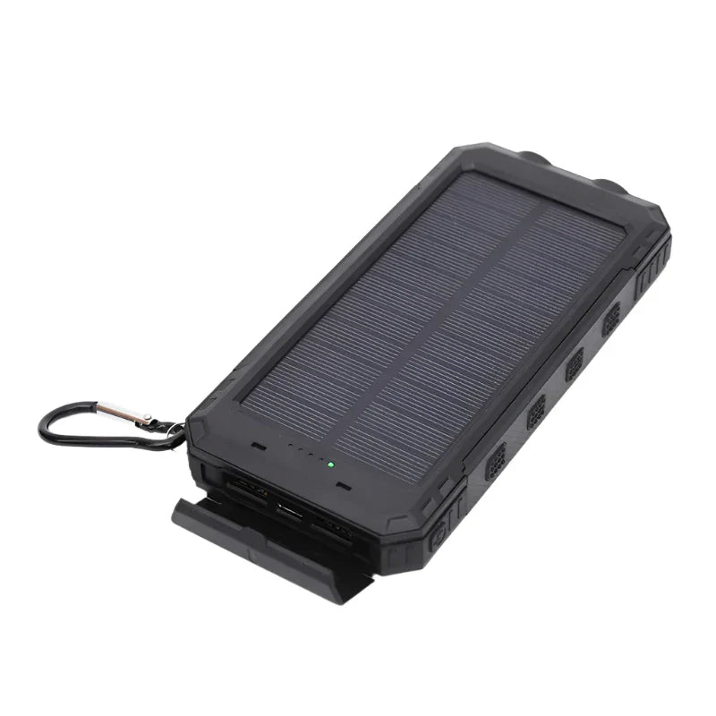 Powerbank 20000mAh med Solceller og Lommelygte til Udendørs Brug