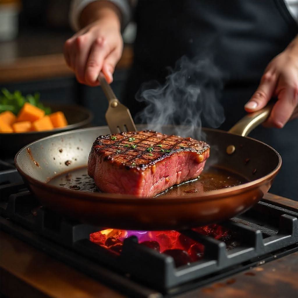 Professionel Kobberpande med Non-Stick Belægning