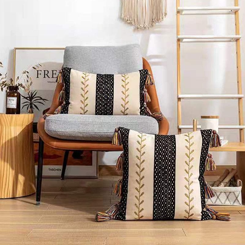 Pudebetræk 50x50 Boho Stil med Frynser