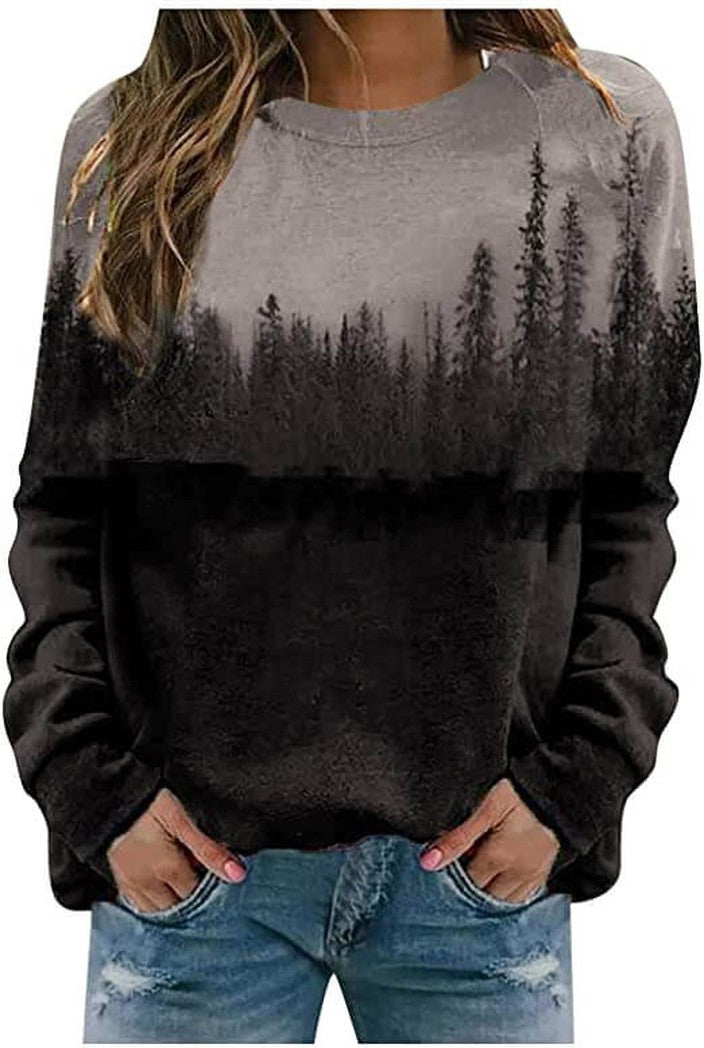 Pullover sweatshirts med print fra bjergene